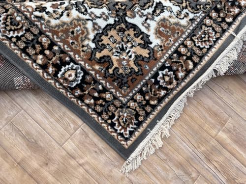 Image of TTC THREAD & TEXTURE CARPET Traditional Comfort: Power-Loomed Carpets for Living Room- Every Space Area Rug Color Grey Size 4x5.5 Feet (110x173cm)