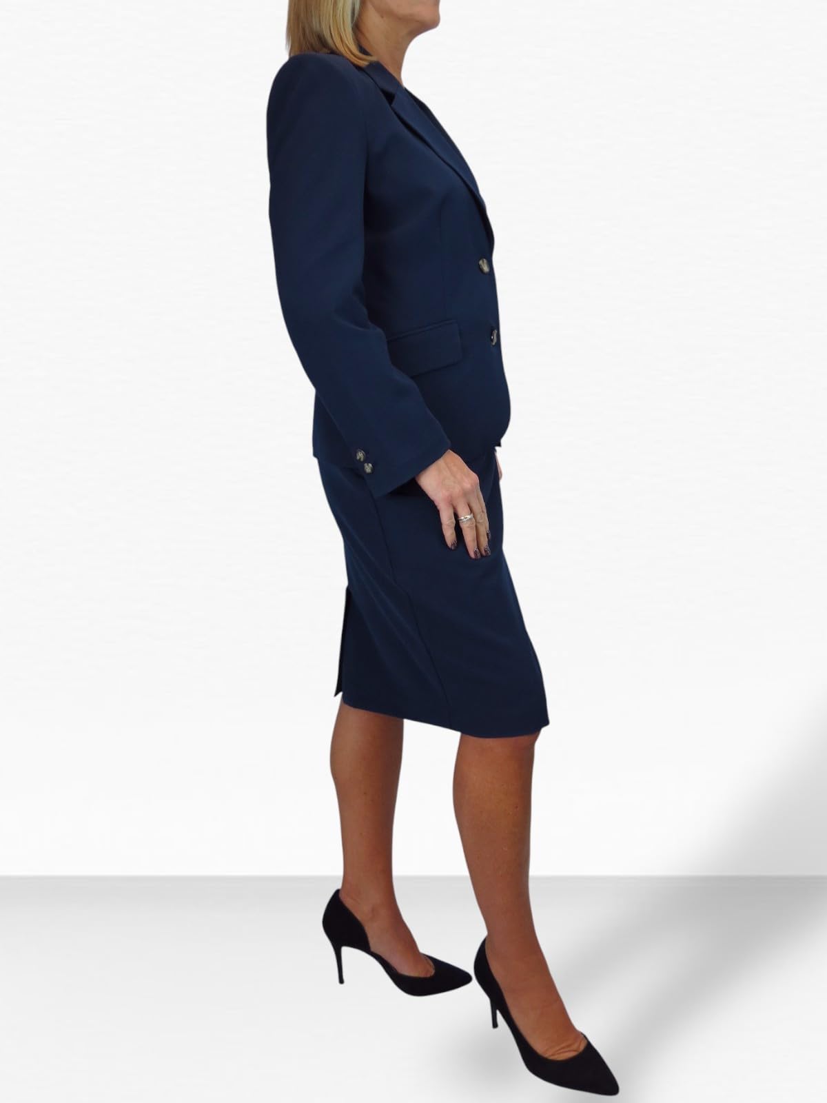 Paulo Due Completo da Donna in 2 Pezzi, Giacca E Gonna, Completamente Foderato, Lavabile, per Occasioni Serali, Ufficio E Lavoro