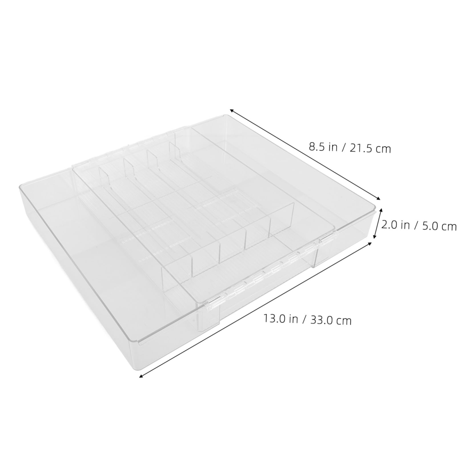 Caja Almacenaje Expandible de Acrílico Compartimentos Múltiples Organizador de Utensilios de Cocina Resistente y Fuerte Adecuado para Cajones y Baño