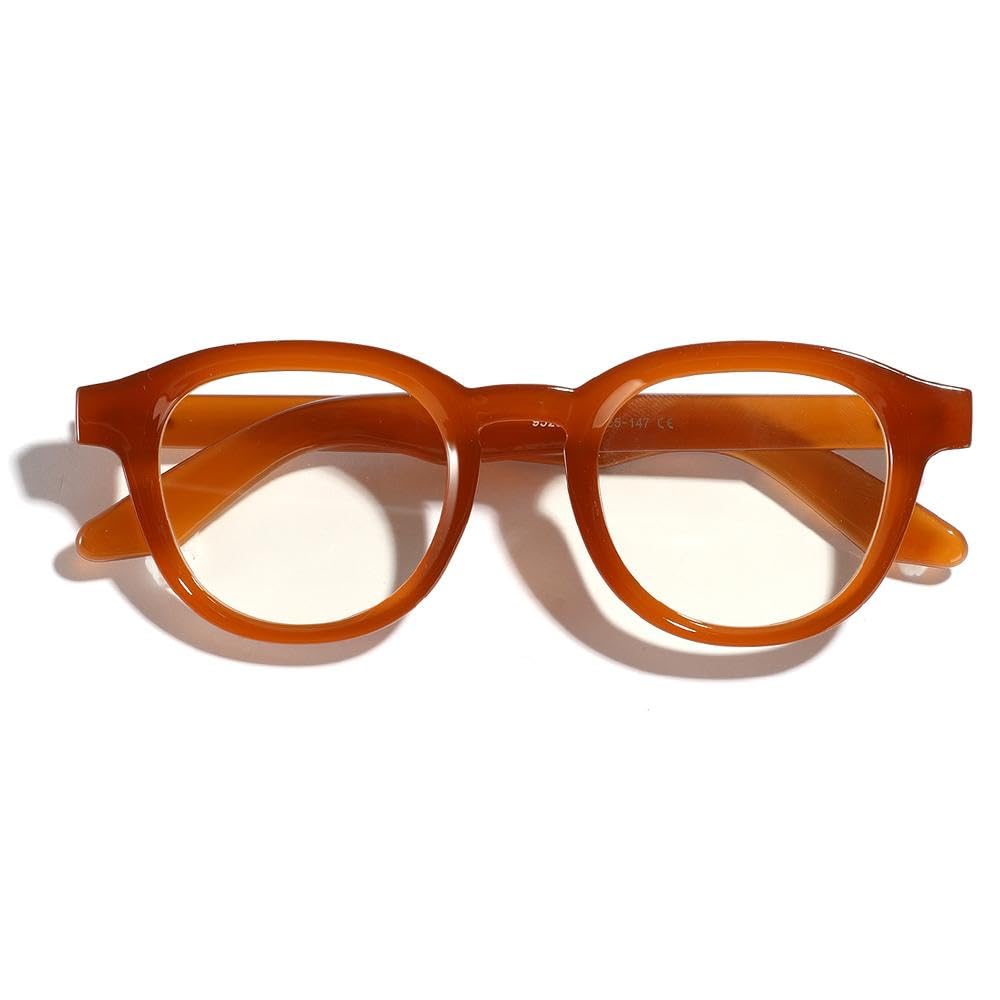 Vintage for Women Men Retro Beach Travel Streetwear Street Shooting Eyewear Vintage Shades Round Sunglasses Clear Lens Glasses