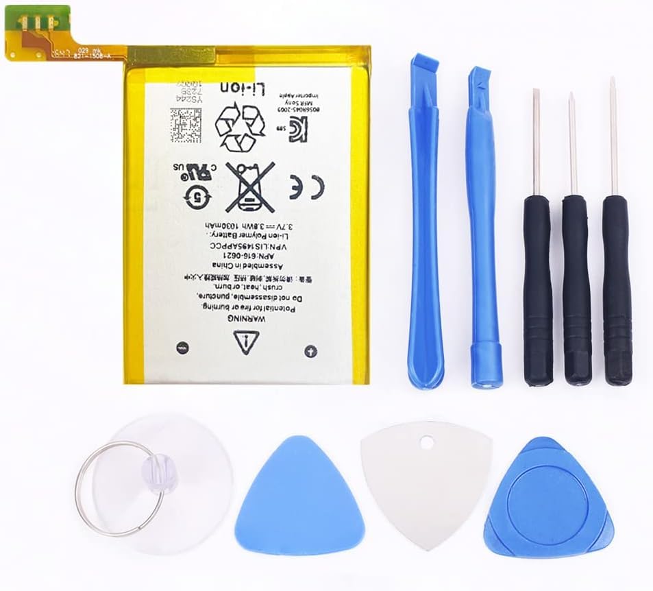 Pinsinholy Touch5 Replacement Battery Compatible iPod Touch 5 5th Generation gen 616-0619 1030mAh 3.7V 3.8Wh with Installation Tools