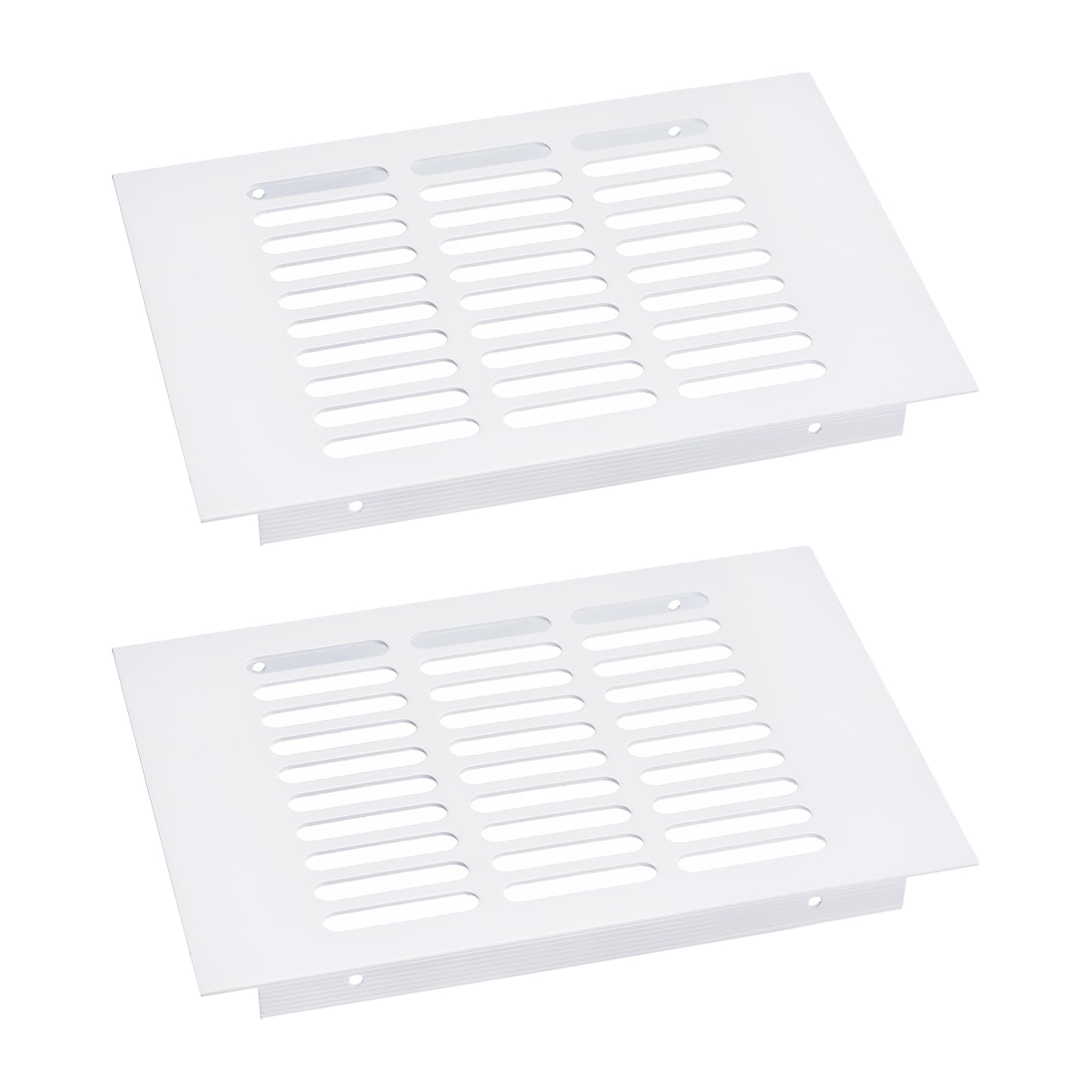 sourcing mapAir Vents Cover, 2Pcs 200 x 150mm - Aluminum Alloy Mesh Air Return Vent Cover, Rectangle Louvered Ventilation Grille for Shoe Cabinet Wardrobe (White)