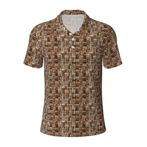 Polo homme manches courtes respirant motif liège vin anti-odeur