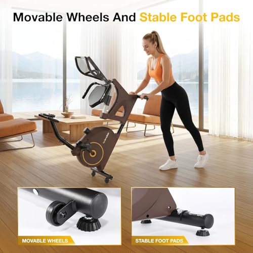Image of Wenoker Recumbent Exercise Bike for Seniors with 15-Level Magnetic Resistance, Bluetooth APP & LCD Monitor, 300 lbs Capacity, and 8-Position Adjustable Seat - Ideal for Home Workout