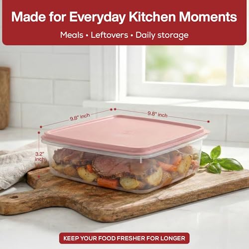 Image of Signoraware BPA Free Plastic Square Big Container (3 Ltr | pink)