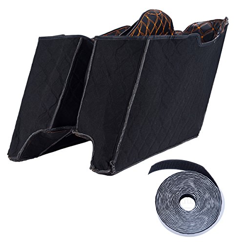 Moto Onfire Us Stock Extended Bags Inserts, Saddlebags Liners Fit For 2014+ Stretched, Hard Saddlebag Bottoms(Orange Thread Stitching, 4.5 Inch Stretched, Synthetic Leather, 1 Pair) #TOP25