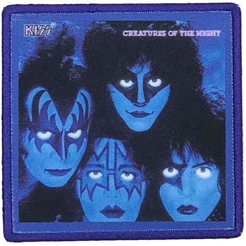 Kiss Patch Creatures Of The Night Album Cover Official Blue Printed Iron On Taglia unica, Blue, One size image 2