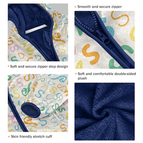 Letter S Girls Fleece Jacket Girls Fall Jacket Girls Zip Up Hoodie Girls Sherpa Jacket 2-10T3