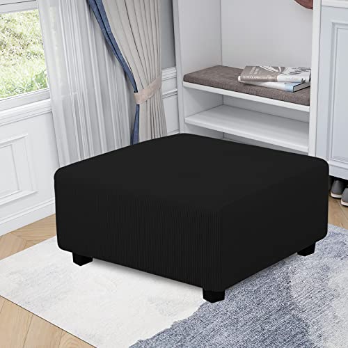 image for Easy-Going Stretch Square Ottoman Cover 40x40x15 inch Folding Storage 