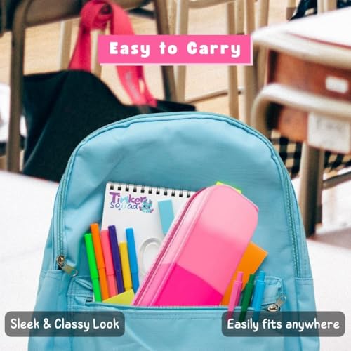 Image of Silicone Pencil Box Pouch for Girls & Boys | Aesthetic Pouches for Stationery for School | Pencil Case Pouch | Pencil Bag for School | Pen Pencil Pouches for College Girls Boys, Pink
