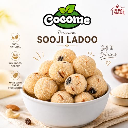 Image of COCOME - Ravva Laddu (Rava Ladoo) Traditional Indian Sweet | Fresh Homemade Style | Perfect for Festivals & Gifting - (250 grams)