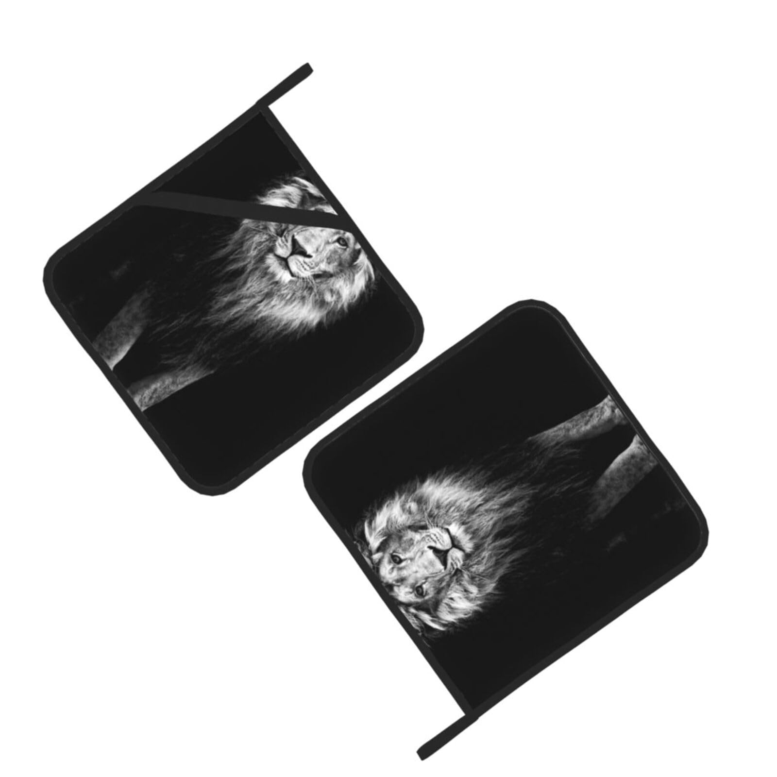 Beautiful Lion Printed Oven Pot Holders Set of 2 Pcs Heat Resistant Kitchen Microwave Potholders for Cooking Baking Grilling