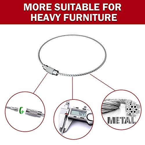 SYOSIN Furniture Anchors for Baby Proofing 8 Pack, Metal Child Proofing Furniture Straps, Secure 400 Pound Falling Furniture Child Pet Safety Anchors Earthquake Resistance - Thumbnail 2