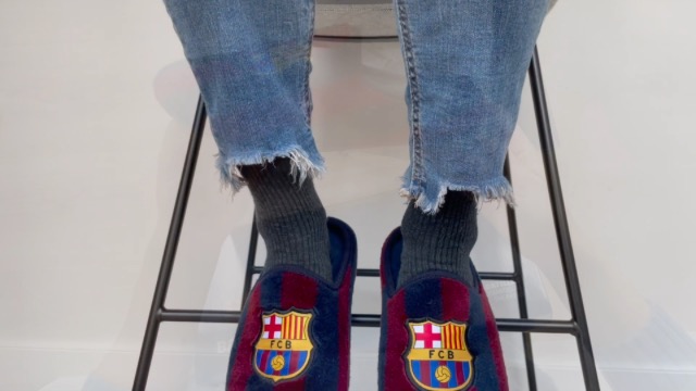 MARPEN SLIPPERS, Pantofole Invernali Ufficiali Real Sociedad di Calcio Unisex Uomo e Donna, Aperte Blu e Bianco, Taglia 40