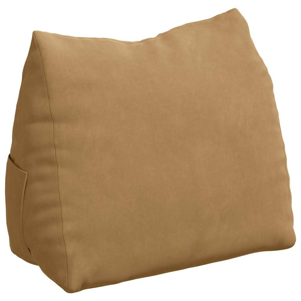 Fengshui Poduszka pod plecy brązowa 60 x 20 x 50 cm tkanina sztruksowa