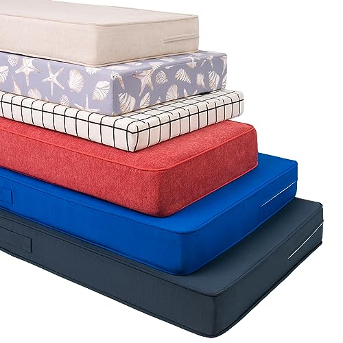 BayHomes Bench Cushion,Custom Size and Color Waterproof Double Piping Bench Cushions for Outdoor Furniture,Non-Slip Window Seat Cushions Indoor