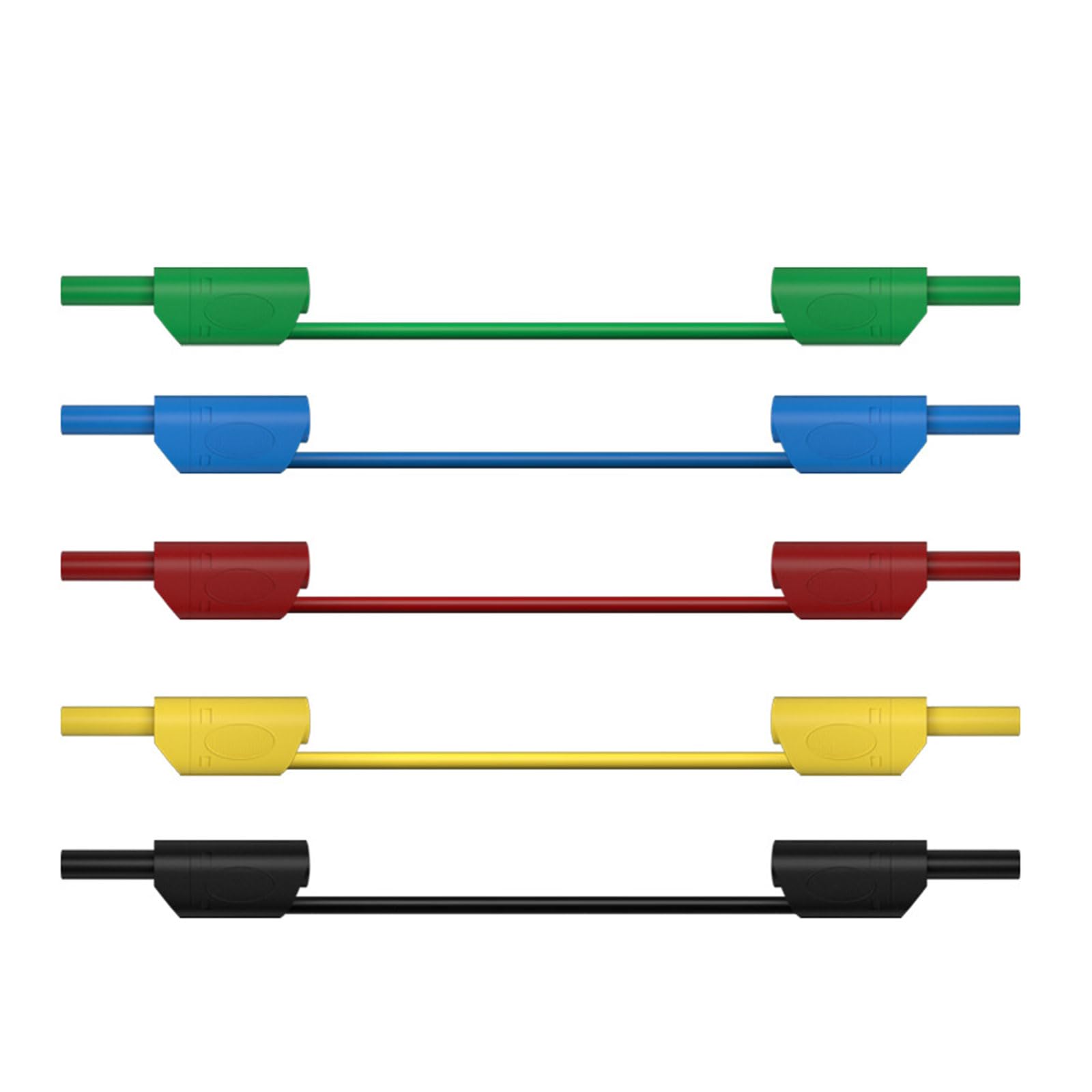 Cavo di prova flessibile in silicone, 5 pezzi, connettore a banana da 4 mm, set di cavi multimetro da 1 metro con design di sicurezza per l'uso con multimetri, cavo di prova per apparecchiature di