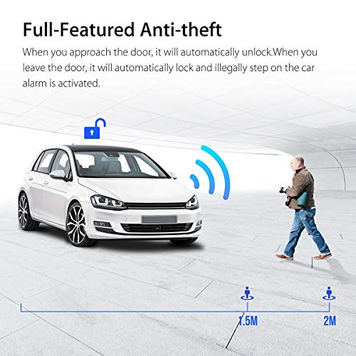 HIWOWSPORT 9pcs Car Keyless Entry Engine Start Alarm System Push Button Remote Starter Stop