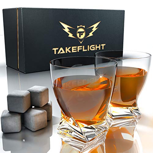 Whiskey Glasses Gift Set - Whisky Gifts For Men | Fill This Whiskey Glass Set With Your Favorite Bourbon Or Scotch | Cool Gifts For Men, Father's Day Gift For Dad Or Brother, Man Cave Accessories #TOP6