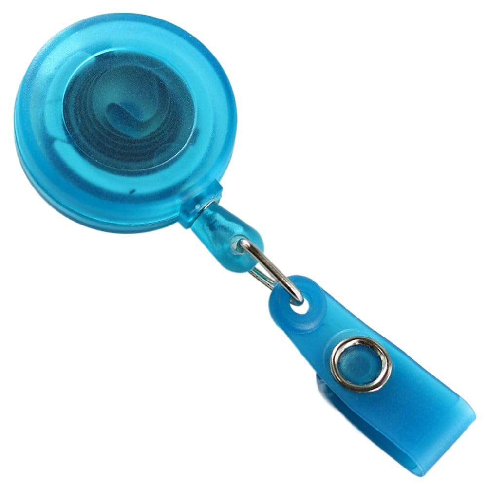 ID Card Holder Colorful Anti-Lost Retractable Badge Reel Nurse Doctor Chest Card Easy-to-Pull Buckle Sky Blue