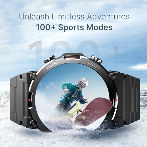 Image of CrossBeats Everest 2.0 | 2026 Smart Watch for man | 1.43 inch AMOLED Always ON Display Bluetooth Calling Rugged Outdoor Smartwatch | Upto 15 Days Battery Life 100+ Sports Mode Flash Light (Black)