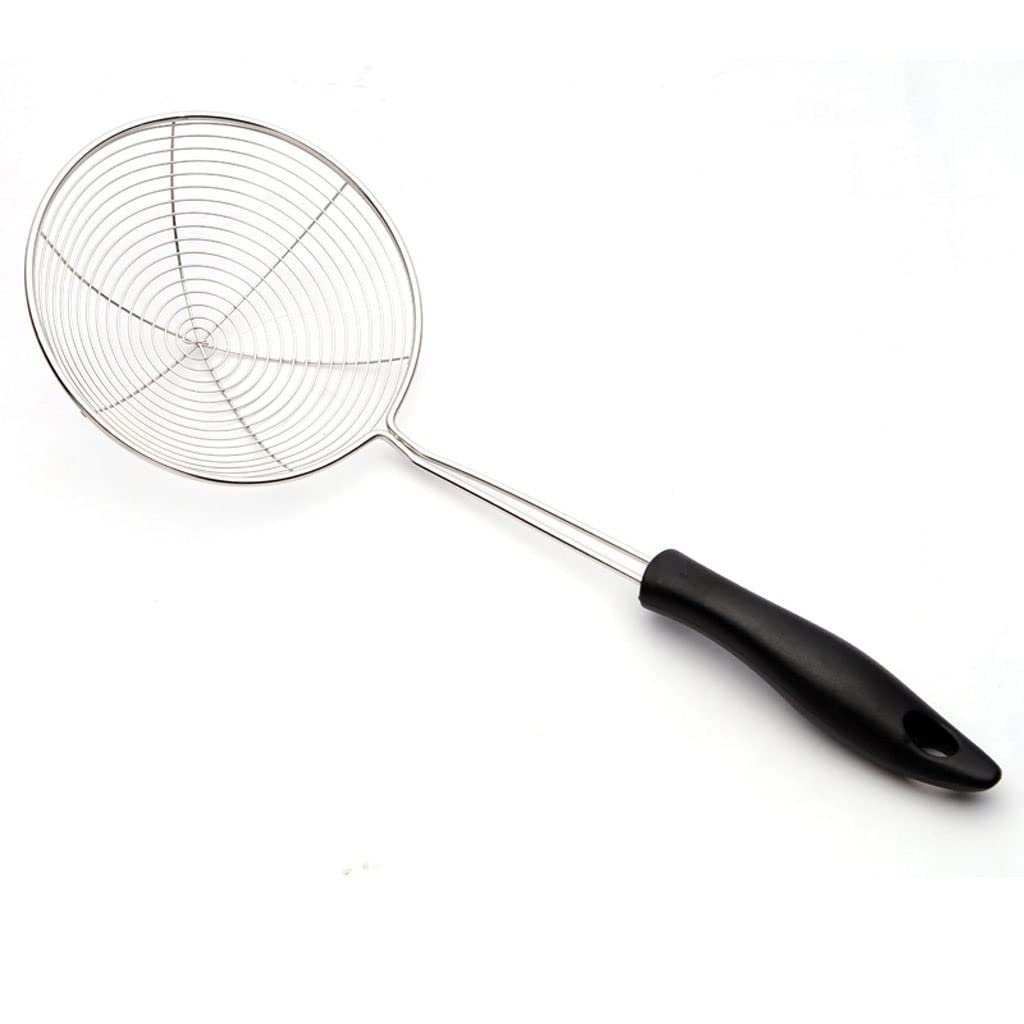 La espumadera de cocina con cuchara ranurada con mango es adecuada for cocinar y freír pasta en la cocina Filtro de espumadera de acero inoxidable Fácil de limpiar Coladores de espumadera pro