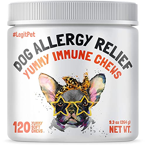 Legitpet Allergy Relief Chews For Dogs & Immune Support With Kelp, Colostrum & Bee Pollen 120 Soft Chews And Hemp Hip & Joint Supplement For Dogs 120 Soft Chews Bundle - Made In Usa #TOP1