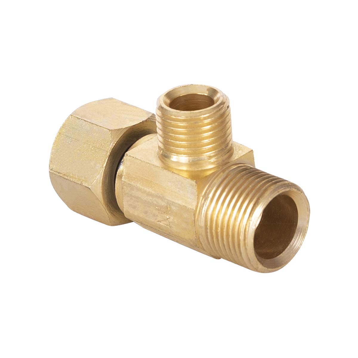 Midline Valve 73314-OM-5 Raccordo a T aggiuntivo, uscita linea di alimentazione divisa 3/8" FIP COMP x maschio MIP ottone (confezione da 5), 3/8" Fem x 3/8" maschio x 1/4" maschio