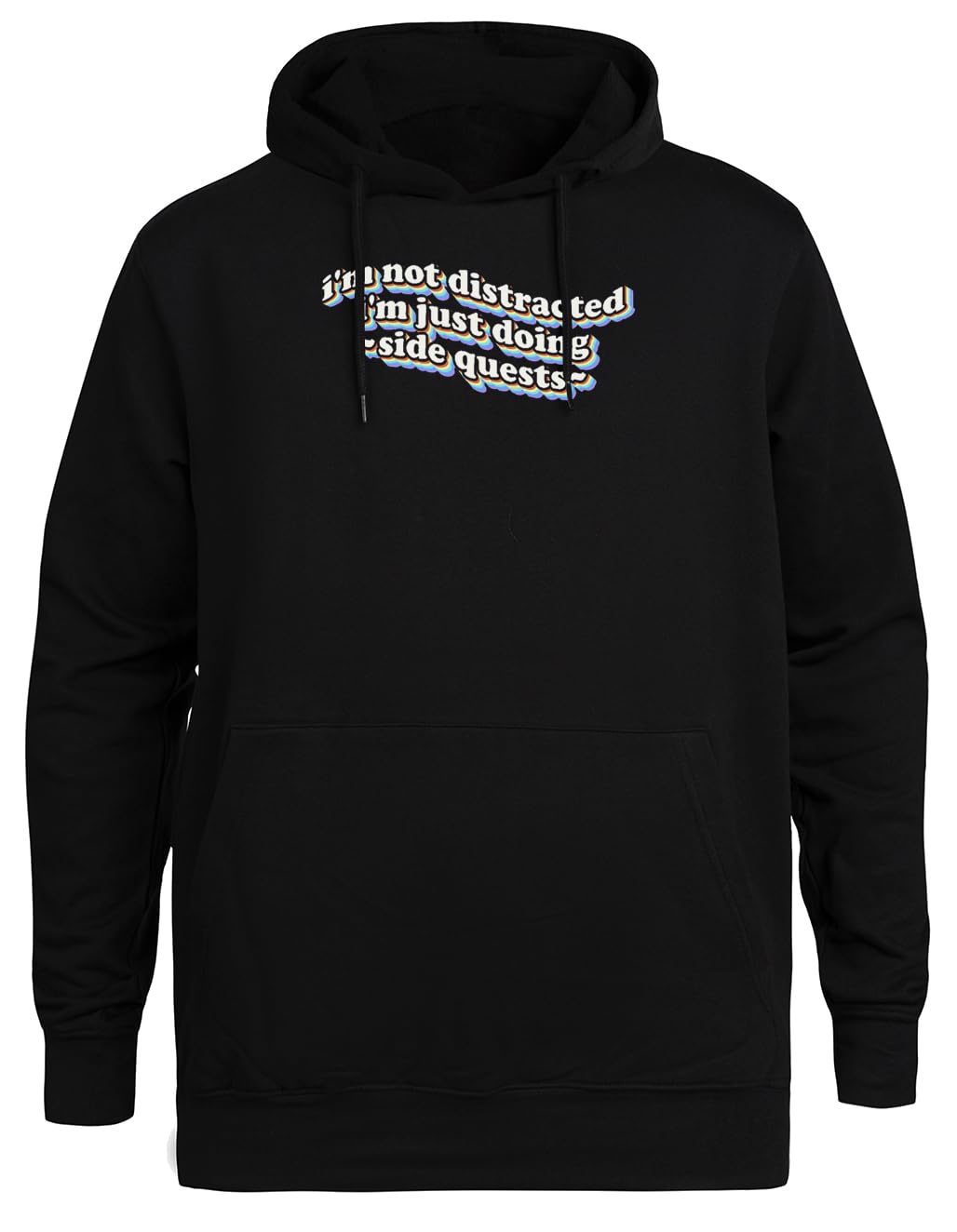 Nie Jestem Rozproszony, Po Prostu Działam Unisex Czarna Bluza Ekologiczna z Kapturem Unisex Black Hoodie Eco-Friendly Hooded Jacket