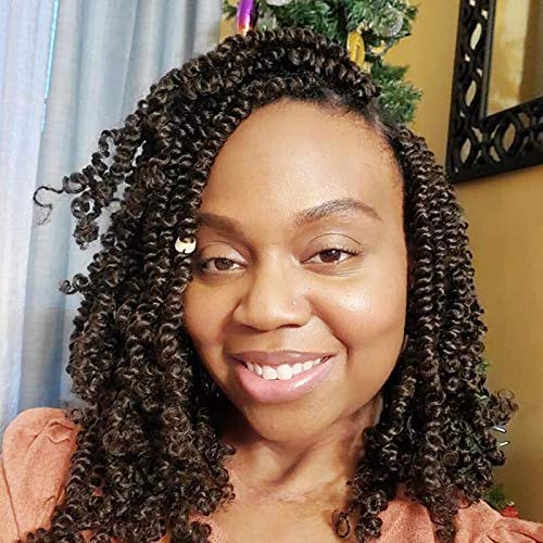 Toyotress Spring Twist Crochet Hair 8 Inch 7 packs (140 Strands) Pre-Twisted Super Soft Spring Twists Crochet Braids Pre-looped Synthetic Braiding Hair Extension (8 Inch (Pack of 7), #2)