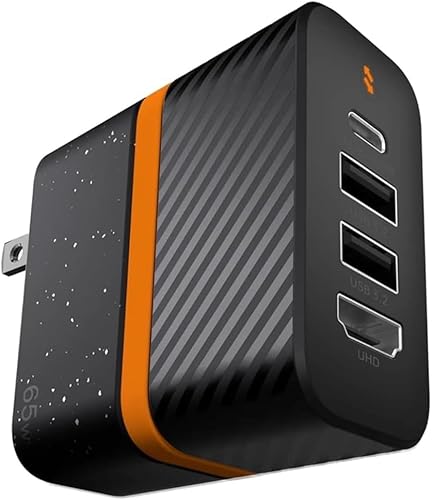 Cargador USB C GaN de 65 W con HDMI 4K, modo TV y carga rápida de 3 puertos, compatible con MacBook, iPad, iPhone, Samsung, Steam Deck y más