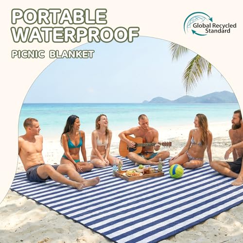 Genovega Waterproof Sandproof Beach Blanket Picnic Outdoor Mat Rug Extra Large Foldable Sand Free Big Giant XL Towel Car Essential Roadtrip Gadget Rv Accessories Gear Must Have Hiking Item Necessities by Genovega - Image 3
