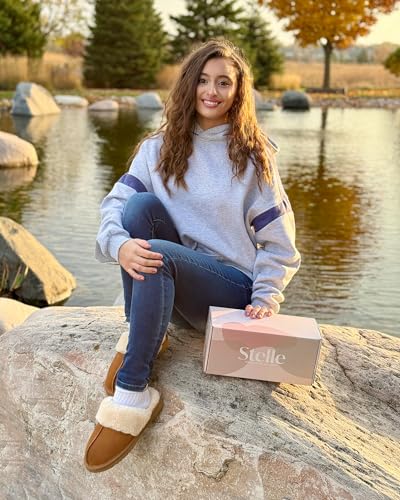Stelle Genuine Suede Slippers for Women Water-Resistant Indoor Outdoor Comfortable Memory Foam Lightweight Flexible Sole4