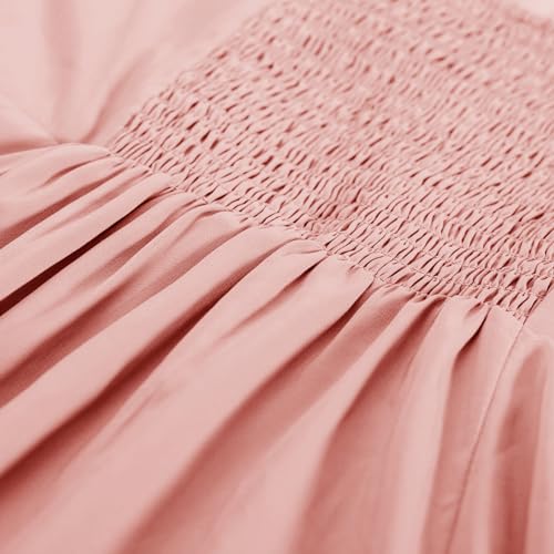 Image of Belle Poque Sun Dresses for Women Spring Summer Floral Midi Flowy Spaghetti Ruffle Wedding Guest Tea Party Dress