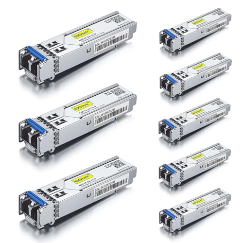 Image of 10Gtek 1.25G SFP 1000Base-LX Transceiver, 1310nm SingleMode Fiber Module, up to 10 km, for Cisco GLC-LH-SMD /SFP-GE-L, Meraki MA-SFP-1GB-LX10, Ubiquiti UniFi UF-SM-1G, TP-Link TL-SM311LS, Pack of 8