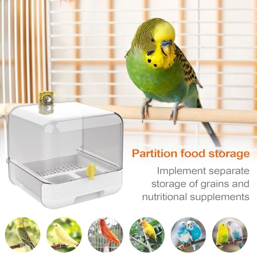External Feeder - Hanging Bird Bath | No Bird Feeder, Extendable Accessories for Feeders, Transparent Use Design, Cage Hygiene for Bathing - Image 5