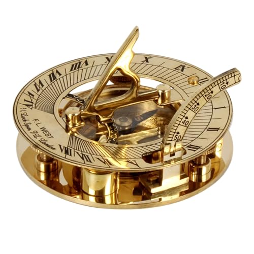 3 Solid Brass Sundial Compass Handmade Functional Nautical Compass Antique Maritime Desk Decor