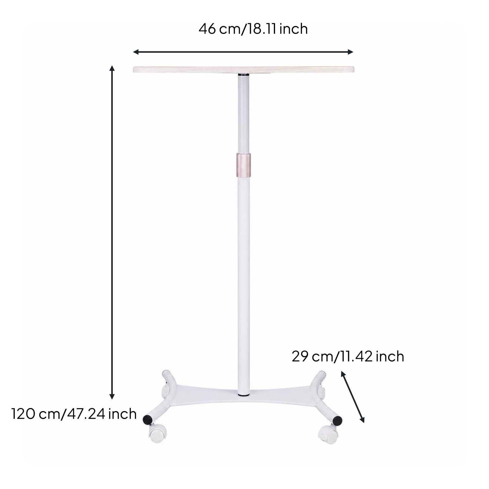 Tavolino Ruote Robusto | Design Salvaspazio Compatto, Tavolo D'appoggio, Stabile, Mobile, per Soggiorno, Bianco, Pavimento+Ruote