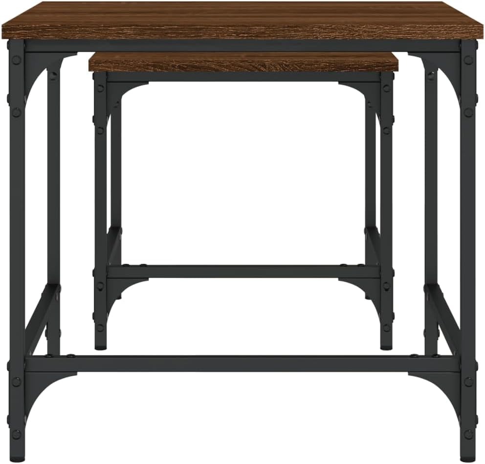 BOWEKAM ホーム&amp;ガーデン ネスティングコーヒーテーブル ブラウンオークエンジニアードウッド家具2個