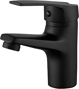 Black Basin Taps, Bevankly Black Bathroom Sink Tap, Hot and Cold Water Brass Basin Mixer Taps ...