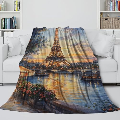Couverture chaude Tour Eiffel jeté de lit moelleux qualité supérieure - 5