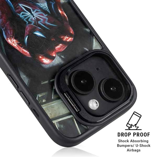 Skinit Kickstand Phone Case Compatible with iPhone 13 - Officially Licensed Marvel Spiderman New Suit Spiderman Design