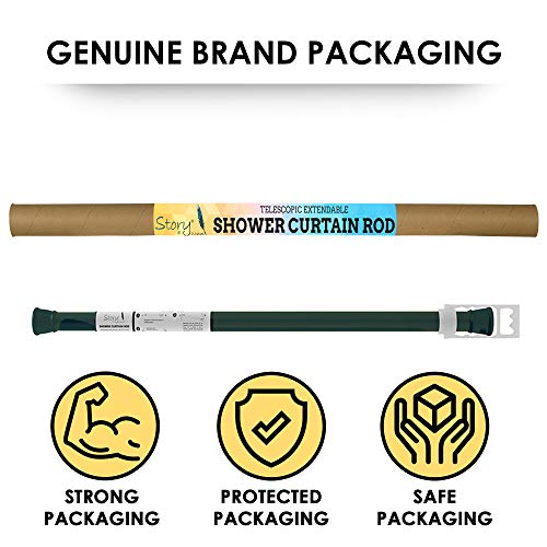 Image of Story@Home Set of 2 Pc 100 CM-160 CM Simple Lightweight Rustproof Metal Adjustable -Length Shower Curtain Tension Rod Green