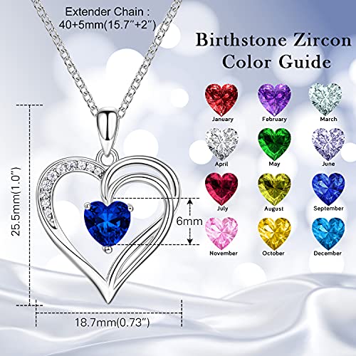 925 Sterling Silver Heart Necklace for Women Birthstone Necklace Silver Jewelry for Womens Jewelry Gifts for Women Her Mom2
