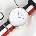 Relojes Mujer Ultradelgado Reloj Raya Nylon Casual, Azul-Blanco-Rojo