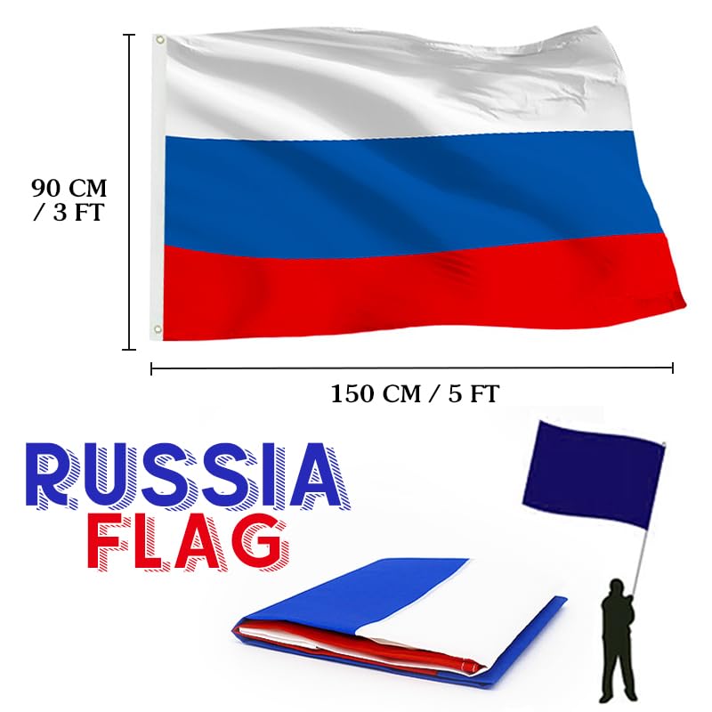 Shonye Russia Flag 5x3Ft, Durable Russian Flag with 2 Metal Eyelets - Image 3