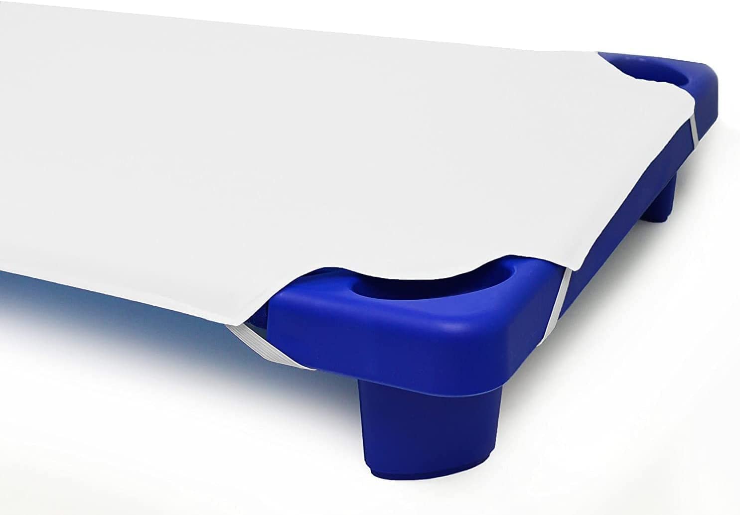 Spannbettlaken für Kleinkinderbett, Vorschule, Mattegröße 4, elastische Schlaufen, 100 % Baumwolle, weiche Babypflege-Bettlaken, 12 Stück, Weiß (58 cm B x 132 cm L)