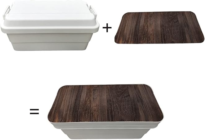 Amazon Co Jp Shin無印良品頑丈収納ボックス専用天板 テーブルトップ トランクカーゴ オリジナル天板4枚用 特大サイズ 70l 50l 30l兼用 天然木 コンパクト収納 エイジングボード ブラウン ホーム キッチン
