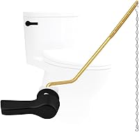 Vista 9 de Hygie Rinse Manija de inodoro de metal con palanca de descarga de reemplazo, manija universal para inodoro de montaje lateral con cadenas de solapa