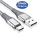 Produktbild USB C Kabel Kurz [2 Stück 50cm] USB Type C Ladekabel,Nylon Typ C Kabel für Samsung Galaxy S10 S9 S8 Plus,Note 10, Note 9,Note8,M20,A50,A8s A7 A5 A3 2017, LG G5 G6 G7 G8 V30 V40,Xiaomi Note 7(Grau)